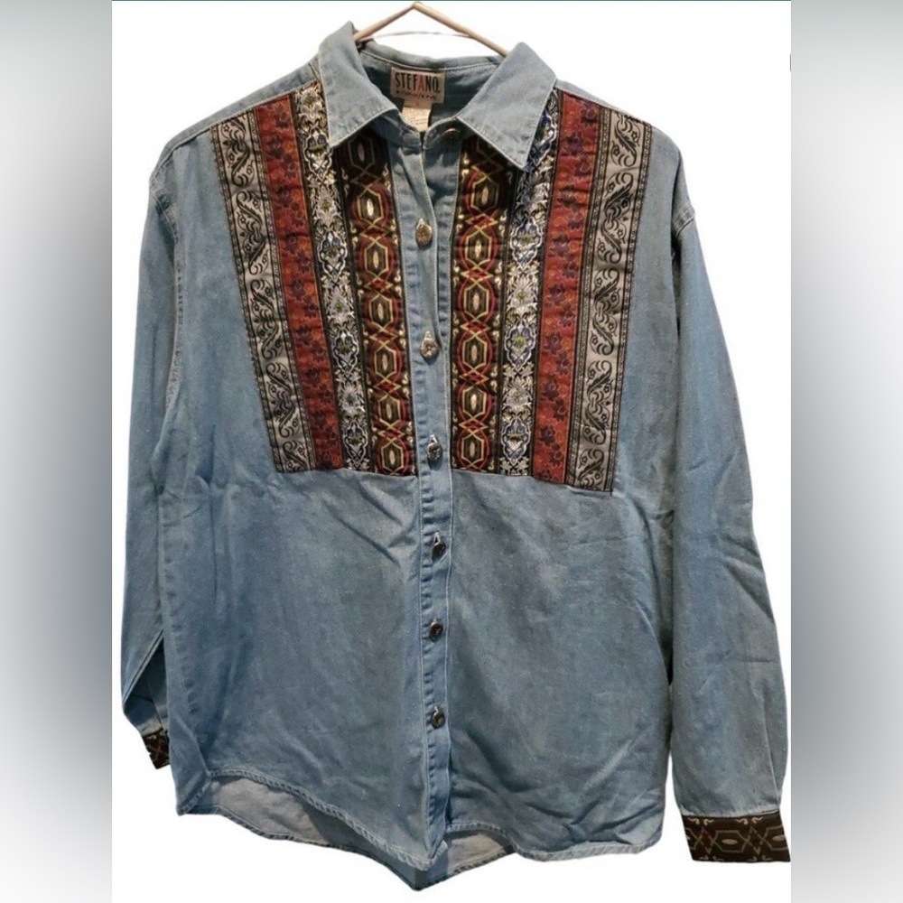 Stefano Vintage Western Women's button down shirt Unique SZ S - Picture 2 of 6